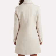 Womens White Trench Coat Coat women detail view 3 | Dash Racegear — White Wool Trench Coat