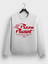 Disney x Kith for Pixar Pizza Planet Nelson Crewneck Sweatshirt Sweatshirt unisex front product view | Dash Racegear — Disney x Kith Pixar Pizza Planet Nelson Sweatshirt, 2025 release, ideal blend of comfort and fan-inspired style.