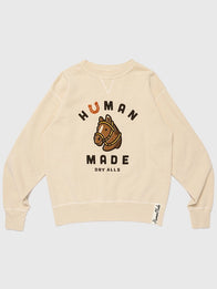 Human Made Tsuriami Sweatshirt Sweatshirt unisex front product view | Dash Racegear — Stay stylishly comfortable in the 2025 Human Made Cream Tsuriami Sweatshirt, designed for unisex fashion enthusiasts.