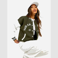 Salt Lake Colour Block Varsity Bomber Jacket Bomber Jacket unisex detail view 3 | Dash Racegear — Colour Block Varsity Bomber – Salt Lake Inspired Outerwear