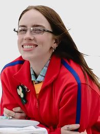 Billie Eilish 2026 Capital FM Jacket Jacket unisex detail view 3 | Dash Racegear — Red Prada jacket worn by Billie Eilish 2026 Capital FM, tailored silhouette, high-fashion look for men and women styling.