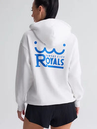 Kansas City Royals 2026 City Connect Hoodie Hoodie unisex detail view 3 | Dash Racegear — Women’s Kansas City Royals Nike white 2026 hoodie, Therma fabric build for relaxed sporty street style.