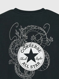 Converse x Dragon Ball Z Shenron T-Shirt Shirt unisex detail view 4 | Dash Racegear — Black Shenron Converse x Dragon Ball Z T-shirt designed for lightweight comfort and effortless streetwear appeal.