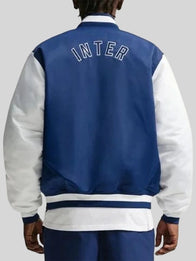 Inter Milan Fanatics Fest NYC 2026 Satin Jacket Jacket unisex detail view 4 | Dash Racegear — Blue satin Inter Milan varsity jacket crafted for effortless layering and comfortable everyday wear.
