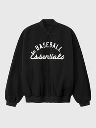 Fear of God x MLB Full-Zip Bomber Jacket Bomber Jacket unisex detail view 3 | Dash Racegear — Unisex Fear of God x MLB 2026 bomber jacket in black featuring a sleek contemporary athletic aesthetic.