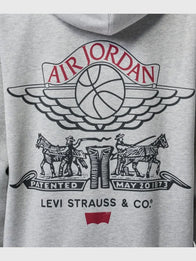 Levi’s x Jordan 2026 Hoodie Hoodie unisex detail view 4 | Dash Racegear — Levi’s x Jordan 2026 unisex full-zip hoodie grey, soft fleece construction for comfort and effortless everyday wear.