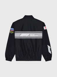 Malbon x F1 Miami Track Jacket Jacket unisex detail view 3 | Dash Racegear — Malbon x 2026 Miami Grand Prix Formula 1 Black Track Jacket with sporty accents and classic tone, for weekend outings.
