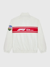 Malbon x F1 Miami Track Jacket Jacket unisex detail view 4 | Dash Racegear — Formula 1 White Track Jacket Malbon x 2026 Miami Grand Prix with sleek style and soft feel, great for travel or events.