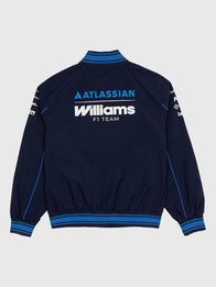 New Era x Atlassian Williams F1 Team Varsity Jacket Varsity Jacket unisex detail view 2 | Dash Racegear — Williams F1 Team varsity jacket by New Era x Atlassian, 2026 navy style, perfect for casual and fan wear.
