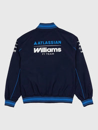 New Era x Atlassian Williams F1 Team Varsity Jacket Varsity Jacket unisex detail view 2 | Dash Racegear — Williams F1 Team varsity jacket by New Era x Atlassian, 2026 navy style, perfect for casual and fan wear.