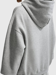 Nike Studio Fleece Women’s Oversized Hoodie Hoodie unisex detail view 4 | Dash Racegear — Gray oversized full-zip hoodie designed for soft comfort and effortless streetwear-inspired everyday style.