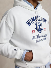 Polo Ralph Lauren x Wimbledon 2026 Graphic Hoodie Hoodie unisex detail view 2 | Dash Racegear — Polo Ralph Lauren x Wimbledon Championships 2026 White Classic Fit Graphic Hoodie with a relaxed unisex silhouette.