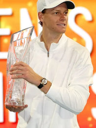 Jannik Sinner 2026 Miami Open Jacket Jacket unisex front product view | Dash Racegear — 2026 Jannik Sinner Miami Open white track jacket, perfect for tennis fans and sporty outfits.