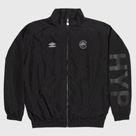 Hypebeast x Umbro 20th Anniversary Spellout Track Jacket Jacket unisex front product view | Dash Racegear — Anniversary edition Hypebeast x Umbro track jacket in sporty retro vibe