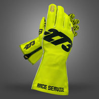 -273 x RACE SERVICE FLUO YELLOW Asymmetric - Glove | DASH RACEGEAR