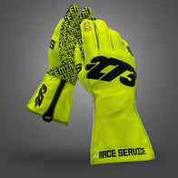 -273 x RACE SERVICE FLUO YELLOW Asymmetric - Glove | DASH RACEGEAR