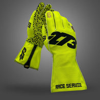 -273 x RACE SERVICE FLUO YELLOW Asymmetric - Glove | DASH RACEGEAR