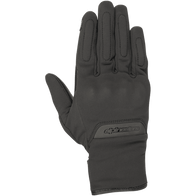 Alpinestars Stella C1 Windstopper V2 Gloves, Women's Urban Motorcycle Gloves, Black, back-of-hand view, featuring subtle integrated knuckle protection, embossed logo on the cuff, and windproof GORE-TEX Windstopper textile