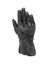 Alpinestars Stella SP-8 V3 Women's Motorcycle Racing Gloves in black leather with molded hard knuckle protection.