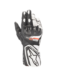 Alpinestars Stella SP-8 V3 Gloves, Women's Motorcycle Racing Gloves, Black and White, Leather with CE Certified Knuckle Protection.