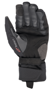 Alpinestars Bogota' Drystar® XF Gloves, Motorcycle Gloves, Black, palm view featuring reinforced leather construction, adjustable wrist strap, and Drystar branding, durable gear for adventure touring