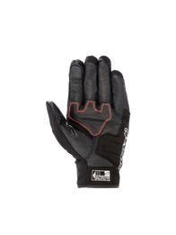 Honda SMX Z Drystar® Glove, waterproof black goat leather motorcycle glove with bright red accents and reinforced palm.