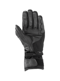 Alpinestars SP-365 Drystar® Gloves, Black and Anthracite waterproof motorcycle racing gloves showing leather palm grip.