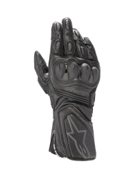 Alpinestars SP-8 V3 Men's Black Leather Motorcycle Racing Gloves, featuring dual density knuckle protection.