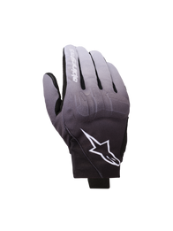 Alpinestars Reef V2 Gloves, Motorcycle Gloves, Mid Gray and Black gradient, White Star Logo and brand name on index finger, short cuff urban design with TPU knuckle protection and stretch textile
