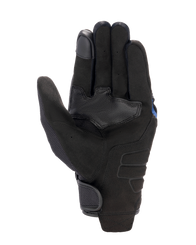 Alpinestars FQ20 Copper Gloves, Urban Motorcycle Gloves, Black, palm view featuring synthetic suede material, textured grip reinforcement patch, mesh paneling on the thumb, and a hook and loop wrist closure.