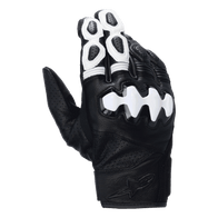 Alpinestars Celer V3 short cuff road gloves, black and white goat leather with segmented knuckle protection.