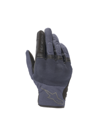 Alpinestars Copper Gloves, urban motorcycle road gloves, Mood Indigo blue and black, with protective hard knuckles.