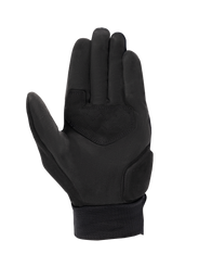 Alpinestars Stated Air Gloves, Motorcycle Gloves, Black, palm view featuring synthetic suede construction, reinforced palm patch with zigzag stitching, and ribbed elastic wrist cuff, urban summer riding gear