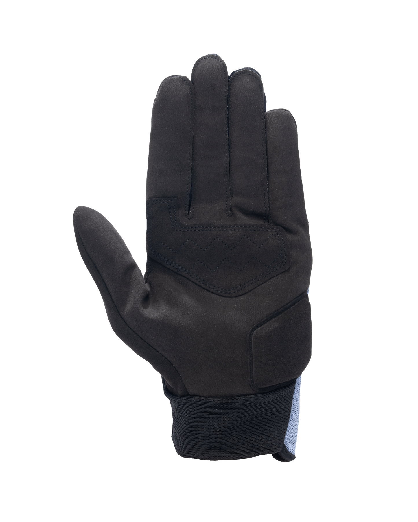 Alpinestars Stated Air Gloves, Palm View, Stonewash Blue Black, black synthetic suede palm with reinforcements, ribbed wrist closure, streamlined design for urban summer motorcycle riding