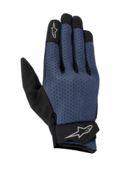 Alpinestars Stated Air urban motorcycle gloves, dark blue and black, with breathable airprene mesh construction.