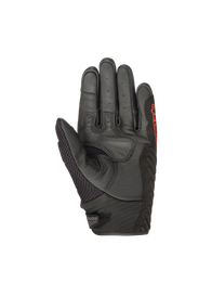 Alpinestars SMX-1 Air V2 black and red motorcycle gloves, featuring a reinforced leather palm for sport road riding.