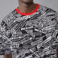 PORSCHE FW AOP OVERSIZED TEE - black
