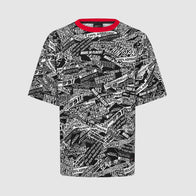 PORSCHE FW AOP OVERSIZED TEE - black