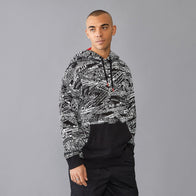 PORSCHE FW QUOTED AOP OVERSIZED HOODY - black