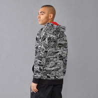 PORSCHE FW QUOTED AOP OVERSIZED HOODY - black