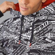 PORSCHE FW QUOTED AOP OVERSIZED HOODY - black