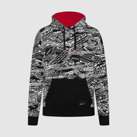 PORSCHE FW QUOTED AOP OVERSIZED HOODY - black