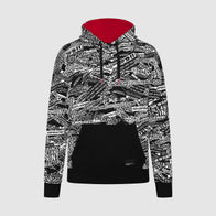 PORSCHE FW QUOTED AOP OVERSIZED HOODY - black