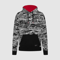 PORSCHE FW QUOTED AOP OVERSIZED HOODY - black