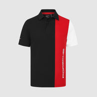 PORSCHE FW MENS STRIPE POLO - black