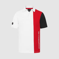 PORSCHE FW MENS STRIPE POLO - white