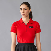 PORSCHE FW WOMENS POLO - red
