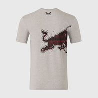 RBR FW UNISEX GRAPHIC BULL TEE - Grey Marl