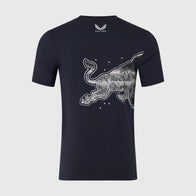 RBR FW UNISEX GRAPHIC BULL TEE - Night Sky
