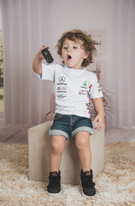 F1 Mercedes Racing Shirt Hamilton jersey 100% cotton - White Edition - baby & toddler shirt image 4